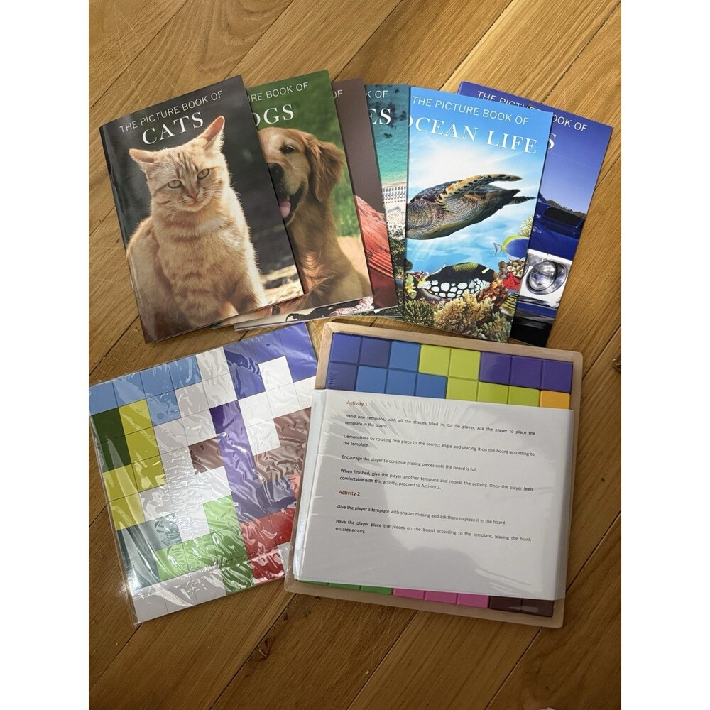Dementia Products for Elderly Wooden Tiles Matching Game Picture Books Seniors